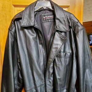 Large Wilsons BLack Leather Mens Jacket